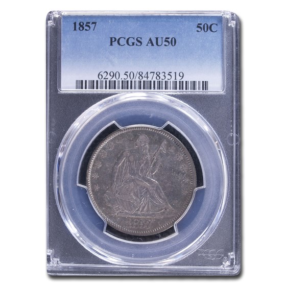 1857 Liberty Seated Half Dollar AU-50 PCGS 1857 Liberty Seated Half Dollar AU-50 PCGS